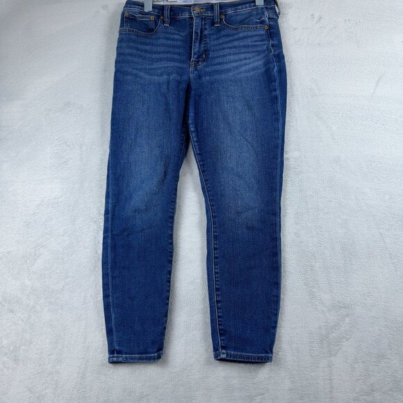 J. Crew 10" High Rise Skinny Jeans Womens Size 28P Medium Wash Denim Blue - Picture 1 of 11